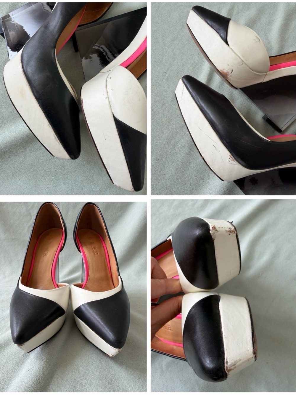 L.A.M.B. Connor Wedge Platform Pumps With Acrylic Heels Size 6.5 M - Picture 9 of 9
